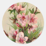 Pink Floral Arrangement Round Stickers
