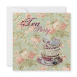 Pink Floral Bridal Shower Tea Party Invitation