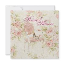 Pink Floral Bridal Shower Tea Party Invitation