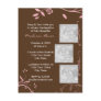 Pink floral brown Baptism postcard