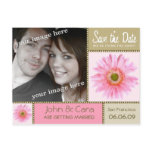 Pink Floral Save the Date Postcard