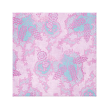 Pink Floral shabby chic Wrapped Canvas Print
