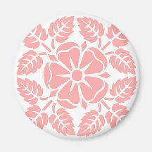 Pink Floral Wallpaper Pattern Magnet