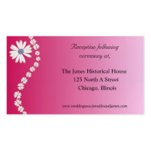 Pink Floral Wedding enclosure cards Business Card Template