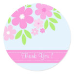 Pink florals Thank You ! - Sticker