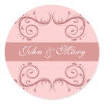 Pink Flourish Monogram Stickers