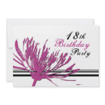Pink Flower 18th Birthday Party Invitation Cards