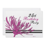 Pink Flower 25th Birthday Party Invitation Cards