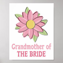 Pink Flower Bride Grandmother Posters