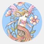 Pink Flower Fairy Art Stickers