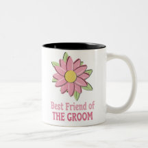 Pink Flower Groom Best Friend Mugs