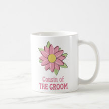 Pink Flower Groom Cousin Mugs