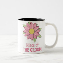 Pink Flower Groom Niece Mugs