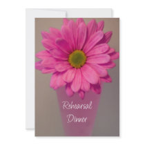Pink Flower in Vase Rehearsal Dinner Invitation