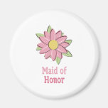 Pink Flower Maid of Honour Magnet