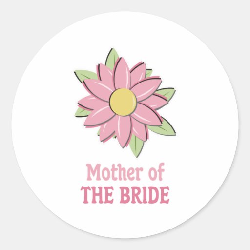 Pink Flower Mother of the Bride Stickers