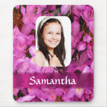 Pink flower photo template mousepad