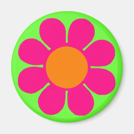 Pink Flower Power Magnets