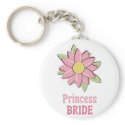 Pink Flower Princess Bride keychains