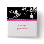PInk Flower trendy Swirls custom brooch / pin
