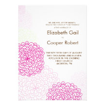 Pink Flower Wedding Invitation