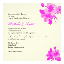 Pink Flower Wedding Invitation