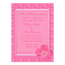 Pink Flower Wedding Invitation