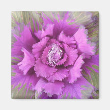 Pink Flower with Water Droplet Magnet