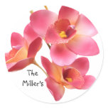 Pink Flowered Wedding Sticker Template