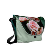 Pink Flowering Begonia Messenger Bag