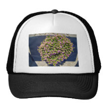 Pink flowering plants mesh hat