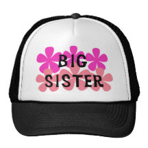 Pink Flowers Big Sister Mesh Hats