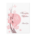 Pink Flowers Butterfly Thank You postcards