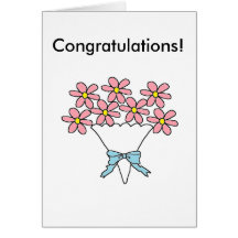 Pink Flowers Congratulations Card