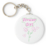 Pink Flowers Flower Girl keychains