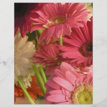 Pink flowers flyer design