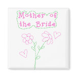 Pink Flowers Mother of Bride Refrigerator Magnets