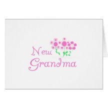 Pink Flowers New Grandma Tshirts and Gifts Greeting Cards