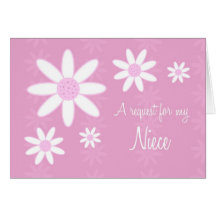 Pink Flowers Niece Flower Girl Invitation Card