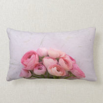 pink flowers on texture lumbar pillow pillows