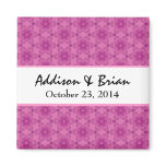 Pink Flowers Pattern Save the Date Magnet