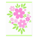 Pink flowers post cards