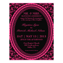 Pink Fluorescent / Neon FlourisWedding Invitations