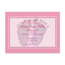 Pink Footprint Baby Shower Invitation