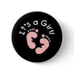 Pink Footprints It's a Girl buttons