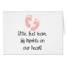 Pink Footprints Little Feet Big Imprints Card