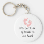 Pink Footprints Little Feet Big Imprints Key Chain