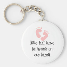 Pink Footprints Little Feet Big Imprints Key Chain