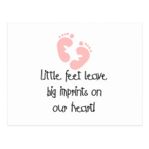 Pink Footprints Little Feet Big Imprints Postcard