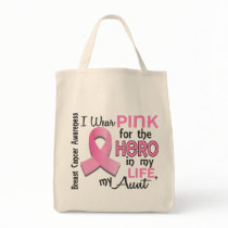 Pink For Hero In My Life 3 Aunt Breast Cancer Bags